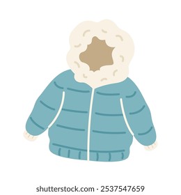 Illustration of a Blue Puffer Jacket