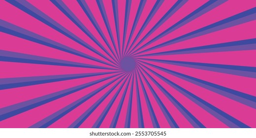 Illustration of blue and purple rays from the middle