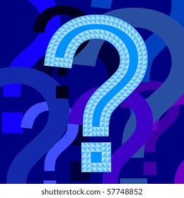 Illustration of blue question marks