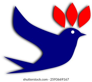 illustration blue and red logo concept bird animal