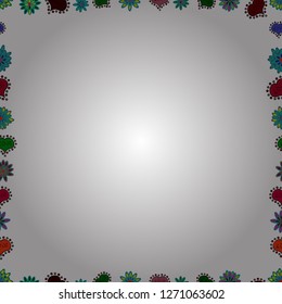 Illustration in blue, red and white colors. Seamless pattern. Square frames doodles. Vector illustration.