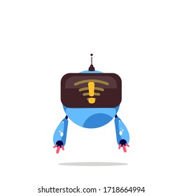 illustration of a blue robot vector with a weak signal