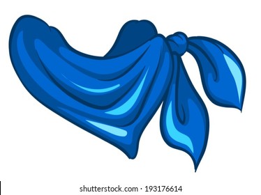 Illustration of a blue scarf on a white background