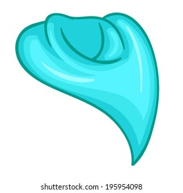 Illustration of a blue scarf on a white background