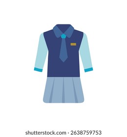 Illustration of a blue school uniform on White Background