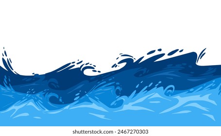 Illustration of blue sea water background. Perfect for wallpaper, background, banner, brochure, book cover, magazine