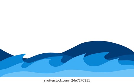 Illustration of blue sea water background. Perfect for wallpaper, background, banner, brochure, book cover, magazine