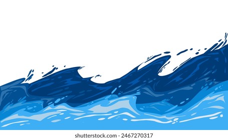 Illustration of blue sea water background. Perfect for wallpaper, background, banner, brochure, book cover, magazine