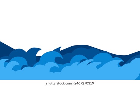 Illustration of blue sea water background. Perfect for wallpaper, background, banner, brochure, book cover, magazine