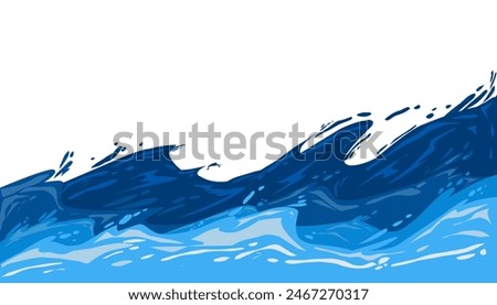 Illustration of blue sea water background. Perfect for wallpaper, background, banner, brochure, book cover, magazine