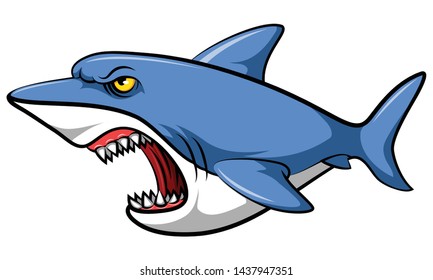 illustration of blue shark cartoon