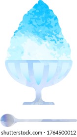 Illustration of blue shaved ice