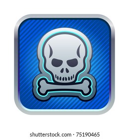 Illustration of blue skull icon