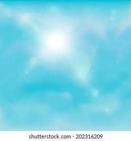 An illustration of the blue sky background.