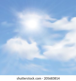 An illustration of the blue sky background.