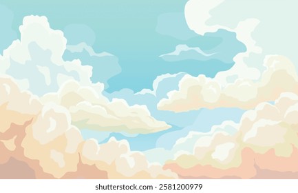 illustration of blue sky with clouds