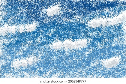 Ilustración del cielo azul y las nubes en estilo de punto