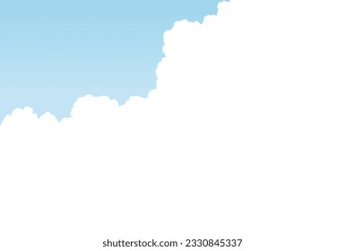 Illustration of blue sky and white clouds, Vector illustration