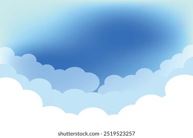 ilustração do céu azul em nuvens brancas