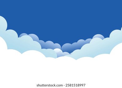 illustration of blue sky with white clouds
