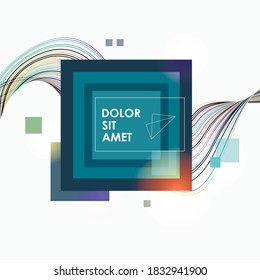 Ilustración con líneas suaves azules sobre fondo claro para el diseño de papel pintado. Fondo de la moda vectorial. Impresión de moda. Gráfica digital. Plantilla de vectores. Arte geométrico