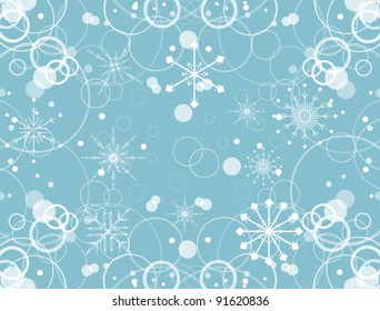 illustration with blue snowflakes background