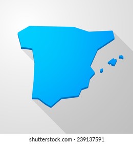 Illustration of a blue Spain map icon 