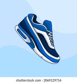 illustration of blue sport sneaker
