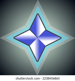 illustration of a blue star image with gradient colors and background