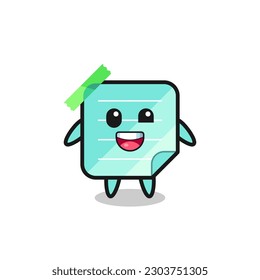 illustration of an blue sticky notes character with awkward poses , cute style design for t shirt, sticker, logo element