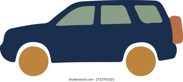 Ilustración de un SUV azul