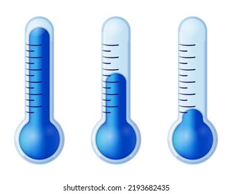 illustration of blue thermometers Different levels