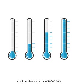 Blue Thermometers Different Levels Vector Illustration Stock Vector ...