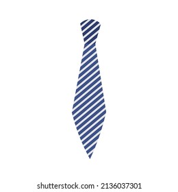 Illustration einer blauen Krawatte mit gestreiftem Muster