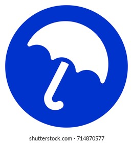 Illustration of blue umbrella circle icon