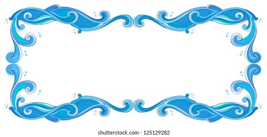 Ilustración de un borde único azul sobre un fondo blanco