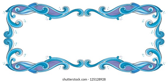 Illustration of a blue and violet border on a white background