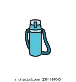 Illustration of blue water bottle