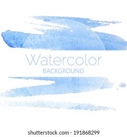 Illustration of Blue watercolor background blue text