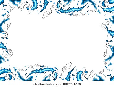 illustration of the blue wave frame