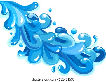 Illustration Blue Wave Splash Downward Stock Vector (Royalty Free ...