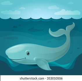 illustration of  blue  whale