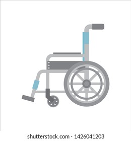 Illustration of blue wheelchair (sideways)