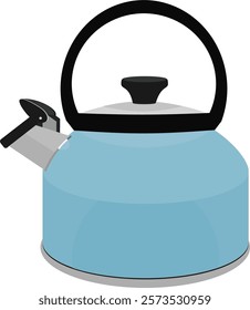 illustration of blue whistle kettle vector