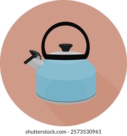 illustration of blue whistle kettle vector
