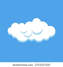 Ilustração de nuvens azuis e brancas em um plano de fundo azul em um estilo plano. Modelo de projeto abstrato. Céu azul.