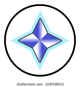 Illustration eines Stern mit blauem und weißem Farbverlauf in einem Kreis auf weißem Hintergrund