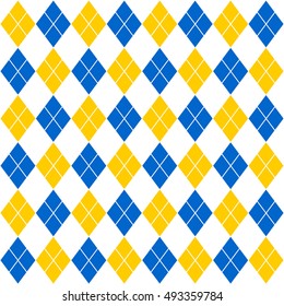 Illustration of blue and yellow diamonds background