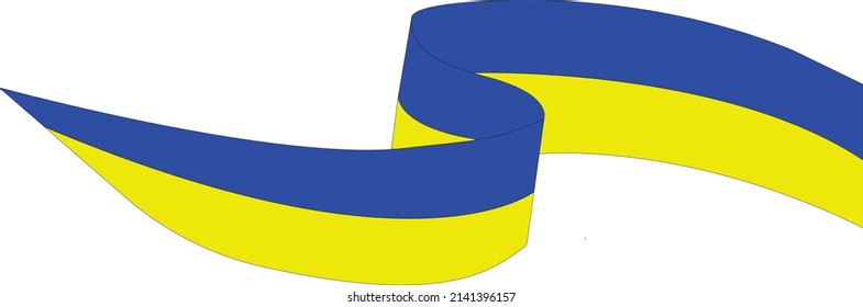illustration of blue and yellow ribbon isolated on white