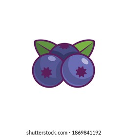 Illustration of Blueberry Icon Isolated on a White Background - Fruits Icon Vector Design.